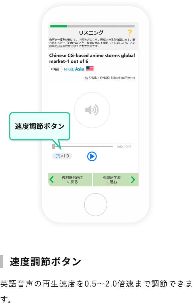 リスニング画面説明