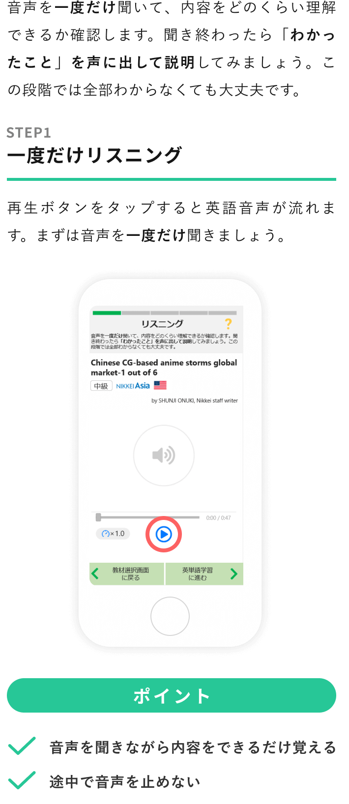 一度だけリスニング